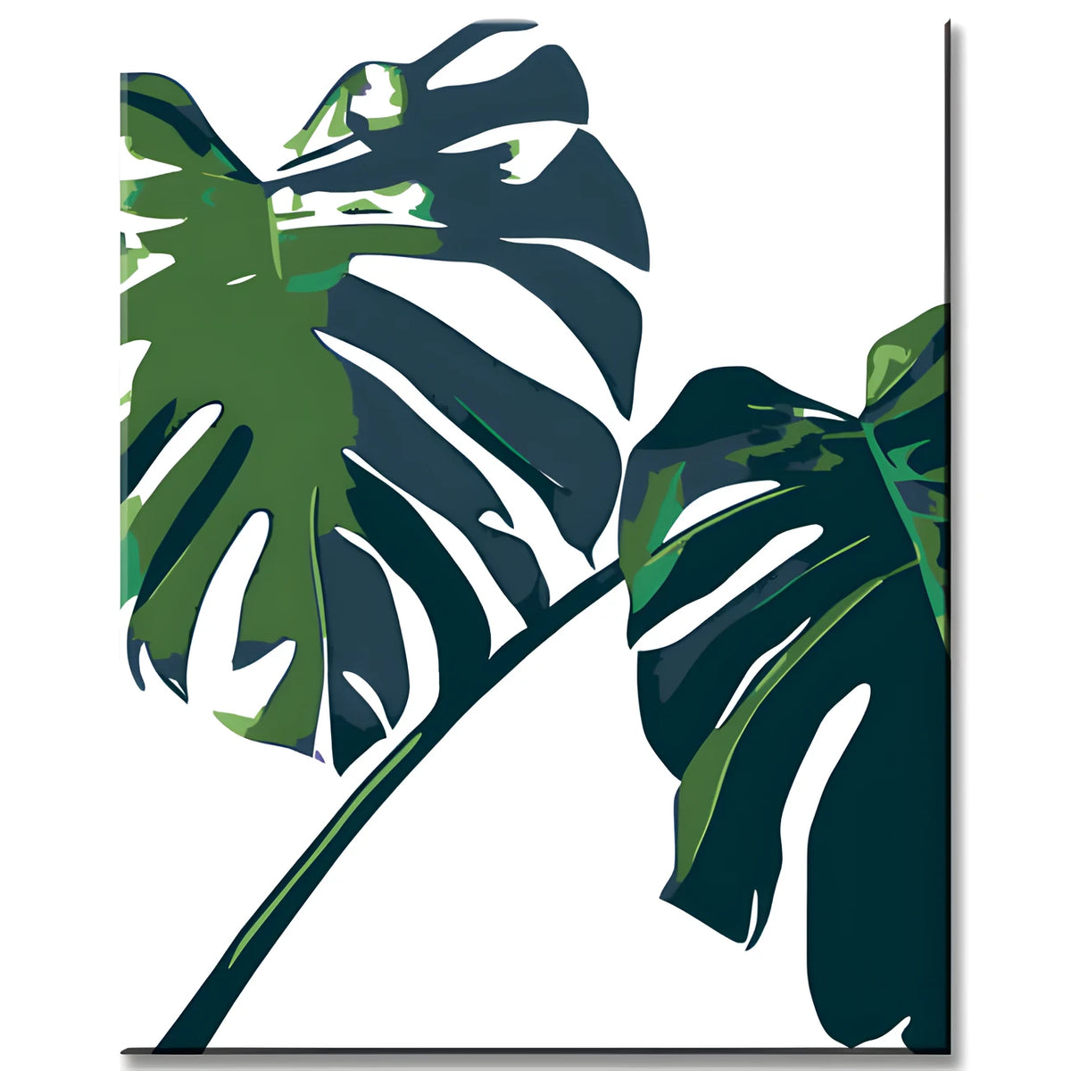 Paint by Numbers Monstera Leaves Green Plant Art
