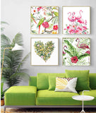 Painting by Numbers Flamingo Flowers