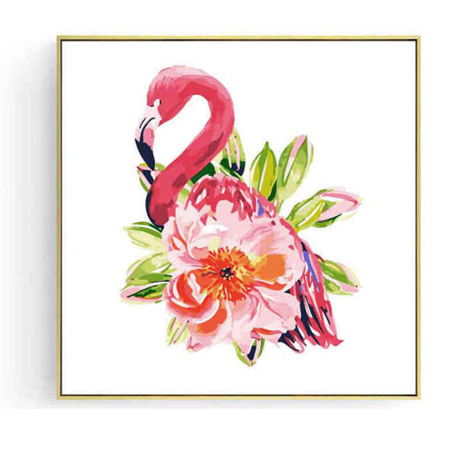 Painting by Numbers Flamingo Flowers