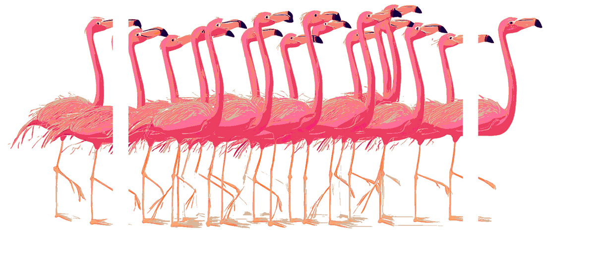 Paint by Numbers Flamingo Ballet 3-Panel (Triptych) -SS-591