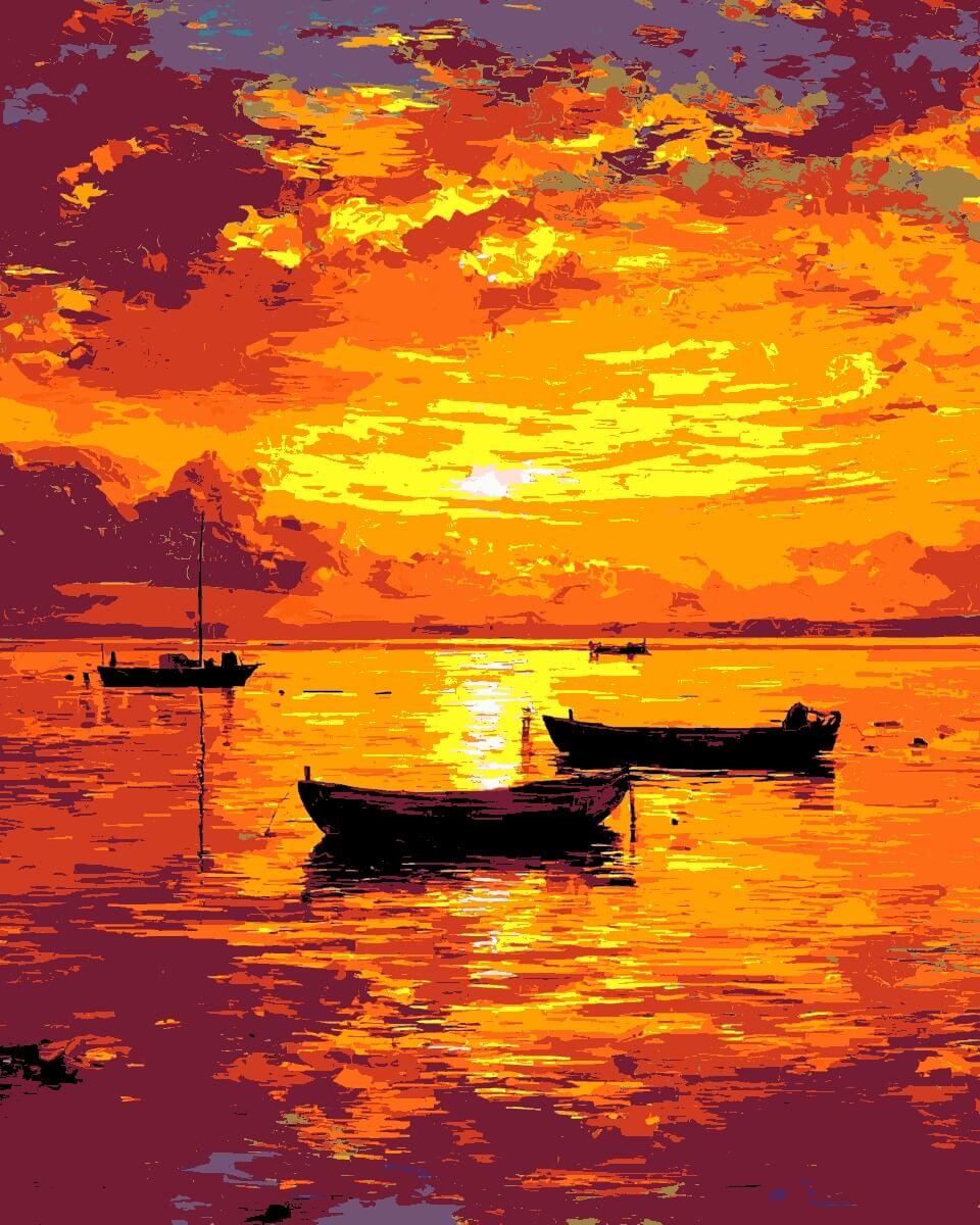 Painting by Numbers Sailing Trip Sunset