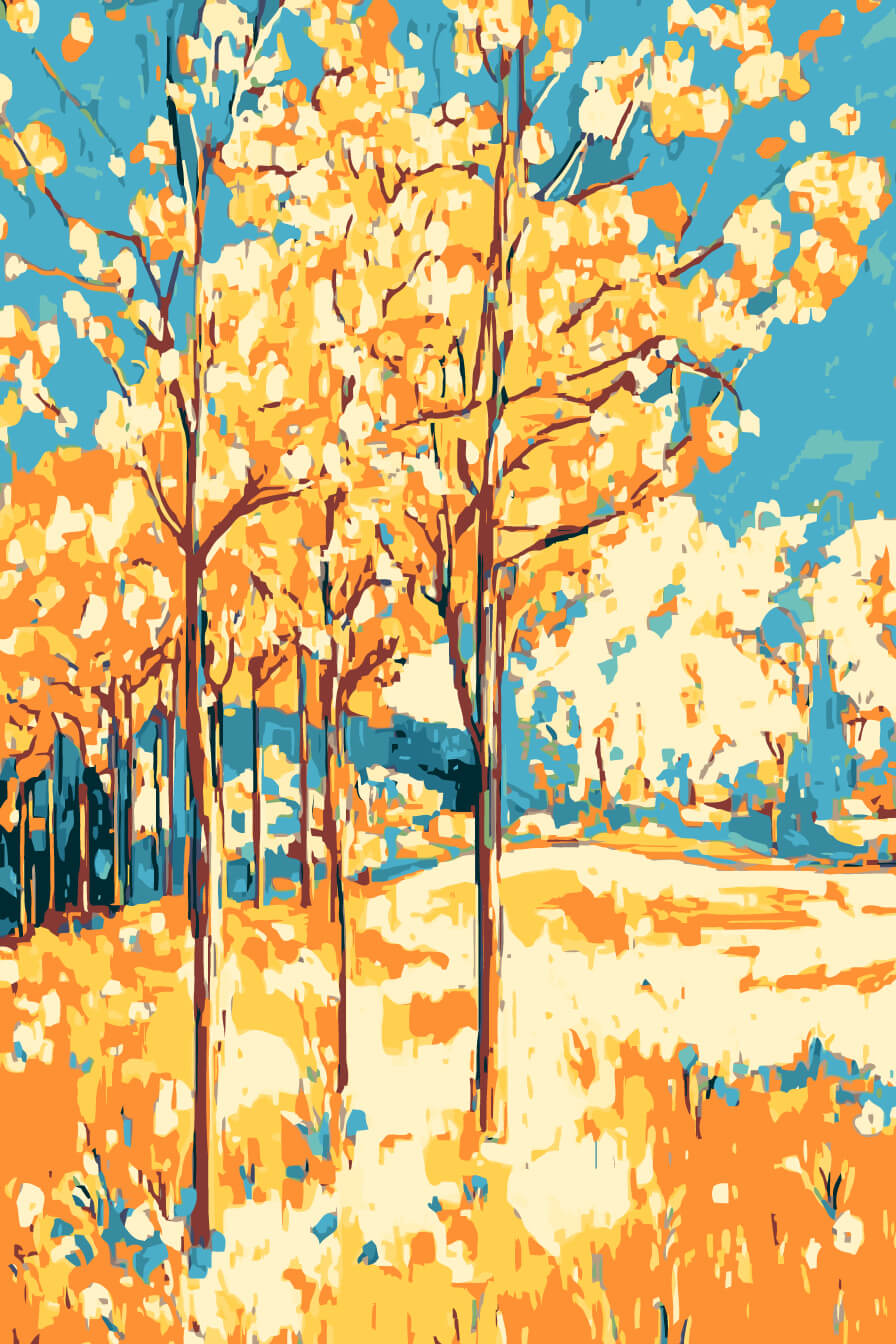 Painting by Numbers Young Tree with Flowers