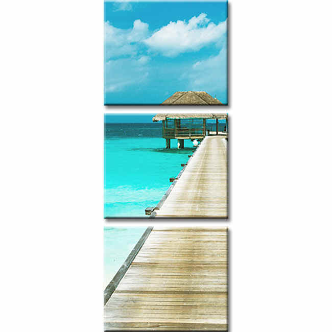 Painting by Numbers Caribbean Jetty into The Sea- 3-Panel (Triptych)