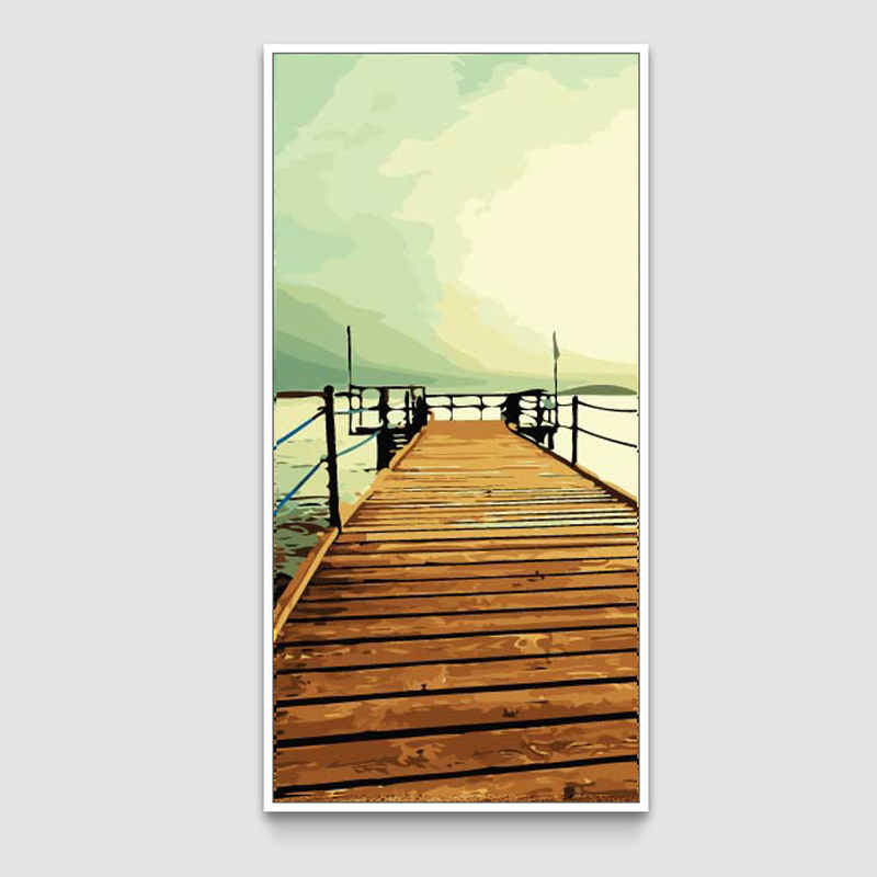 Painting by numbers jetty to the lake
