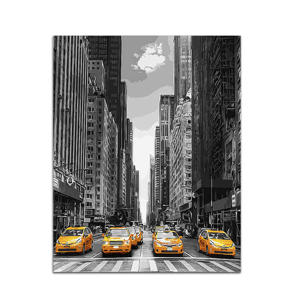 Painting by Numbers USA Taxis Downtown