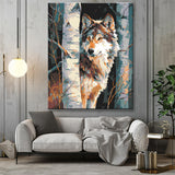 Painting by Numbers Wolf in The Birch forest