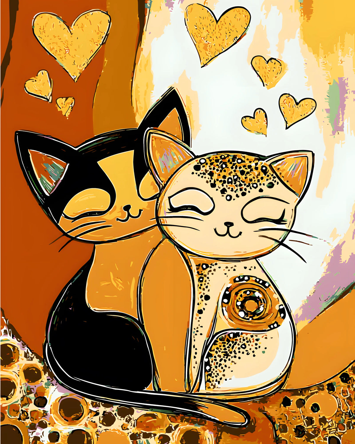 Painting by Numbers Cat and Tomcat in Love
