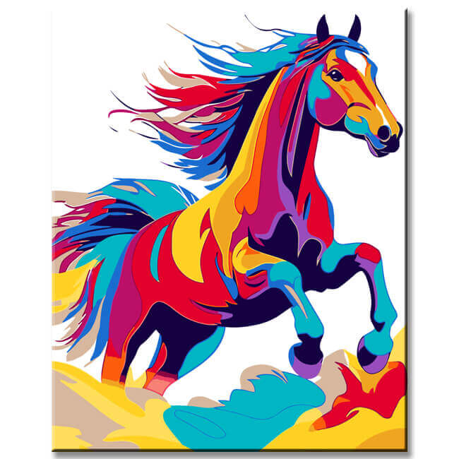 Painting by Numbers Colorful Horse