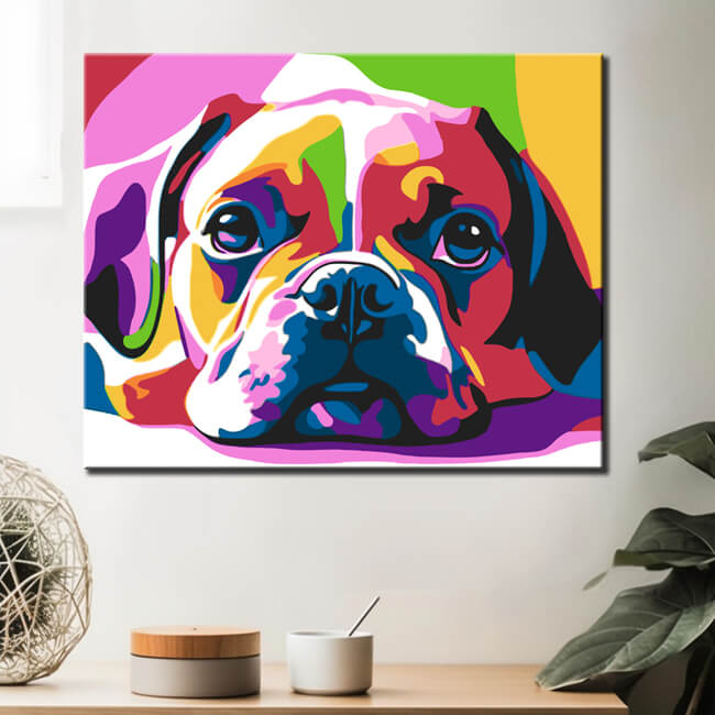 Painting by Numbers Colorful Pug