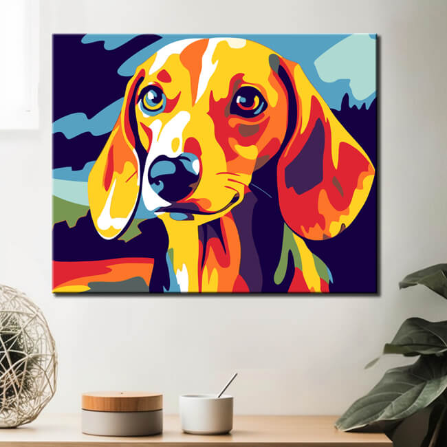 Painting by Numbers Dachshund Portrait Colorful