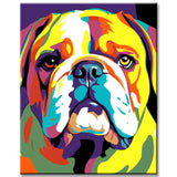 Painting by Numbers Bulldog Portrait Colorful