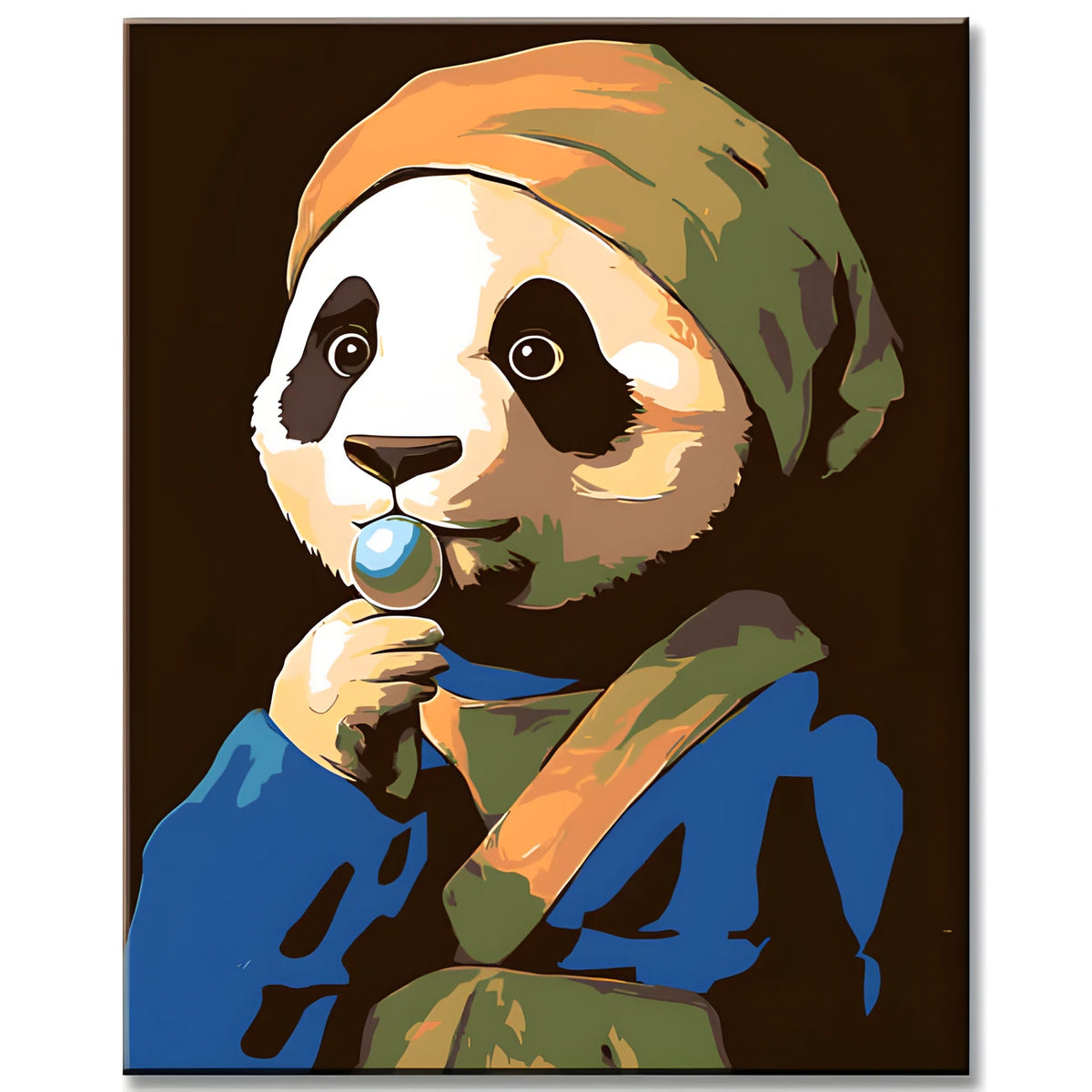 Paint by Numbers Panda Girl with Pearl