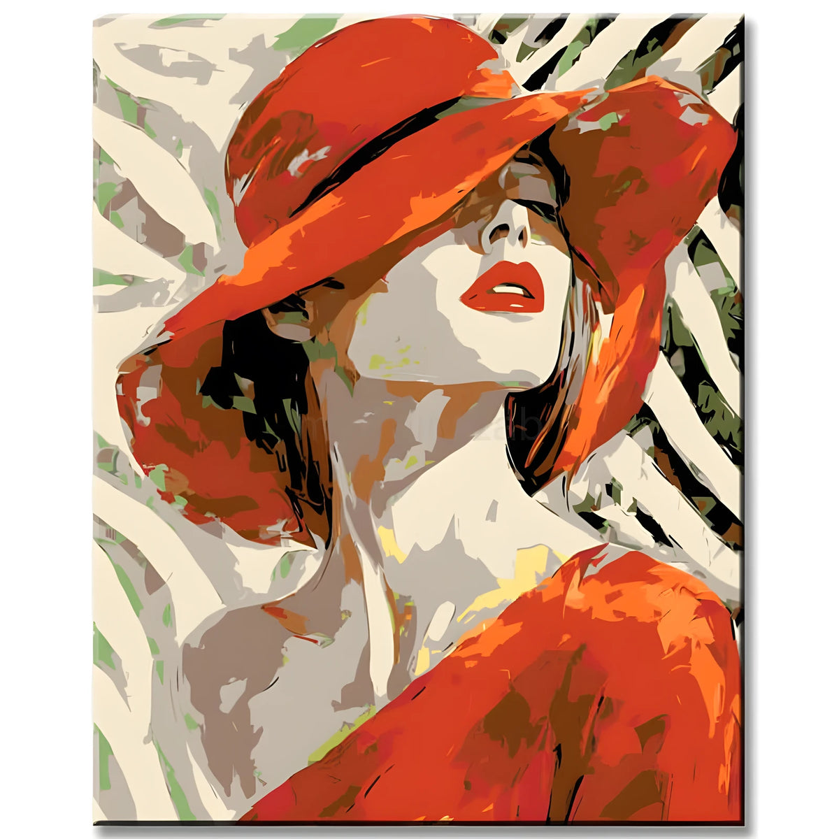 Painting by Numbers Red Lips Red Hat