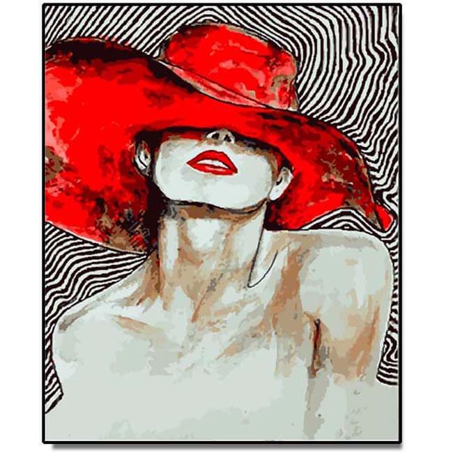 Painting by Numbers Red Lips Red Hat