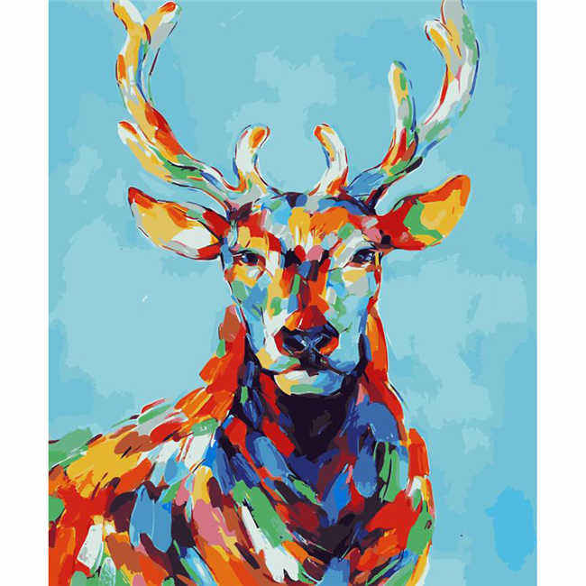 Painting by Numbers Deer Animals Modern Animal Art Painting