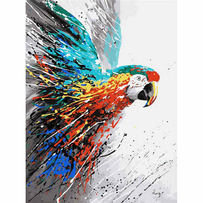 Paint by Numbers Parrot Portrait Modern Animal Art Painting
