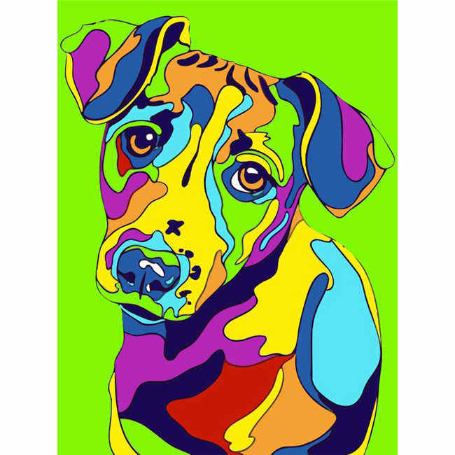 Painting by Numbers Colorful Wildlife Dog