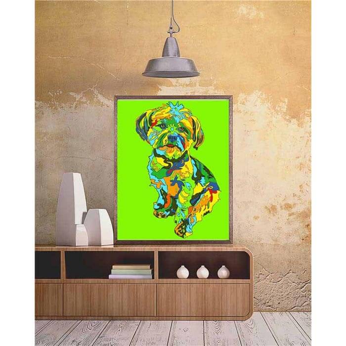 Painting by Numbers Colorful Wildlife Dog in Portrait