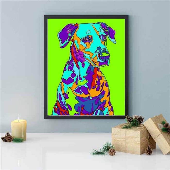Paint by Numbers Colorful Wildlife Dog Portrait