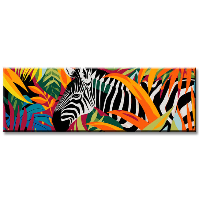 Painting by Numbers Panorama Zebra Colorful Flowers