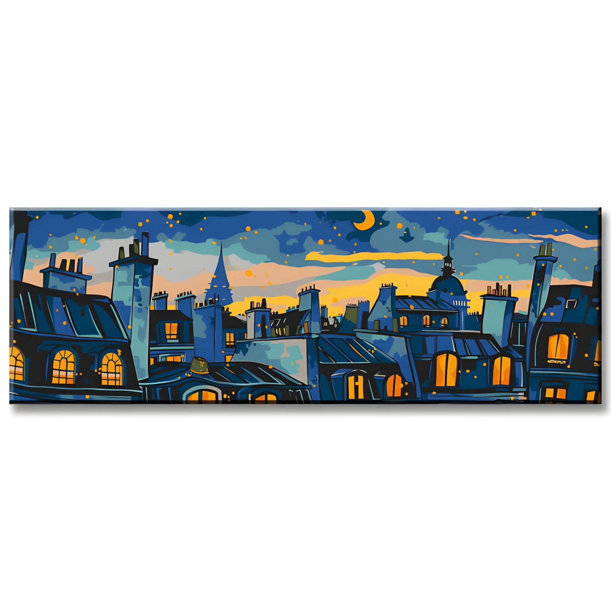 Painting by Numbers Panorama Above The Houses of Paris