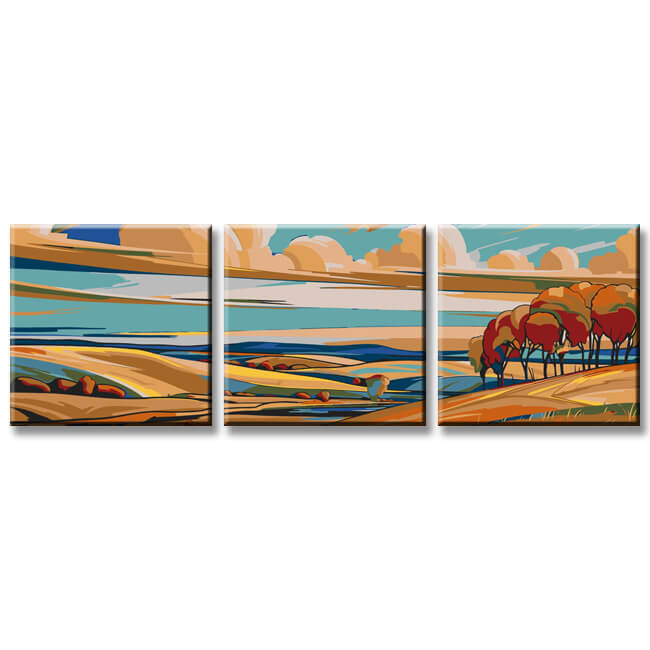 Paint by Numbers triptych Pano-060-3T