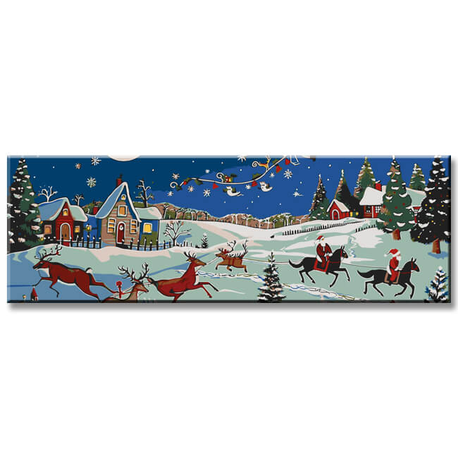 Painting by Numbers Panorama Happy Winter Village