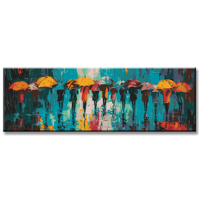 Painting by Numbers Panorama Abstract Umbrellas