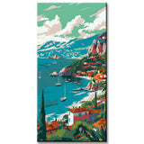 Painting by Numbers Panoramic Coastal Landscape Village