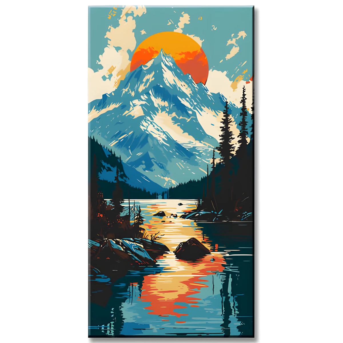 Painting by Numbers Panorama Sun Behind The Mountain