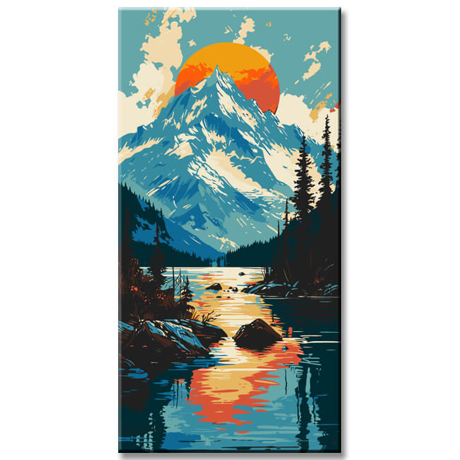 Painting by Numbers Panorama Sun Behind The Mountain