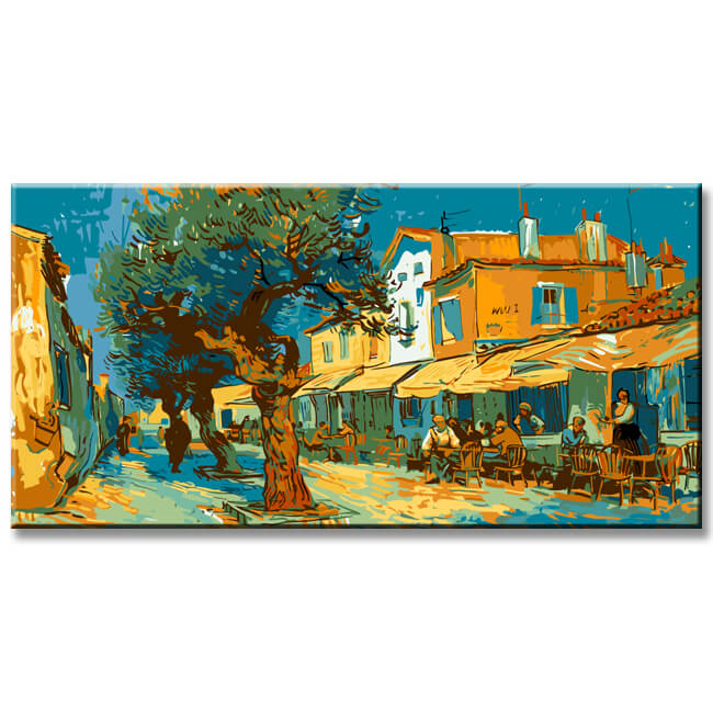 Painting by Numbers Panorama Small Market Square Provence