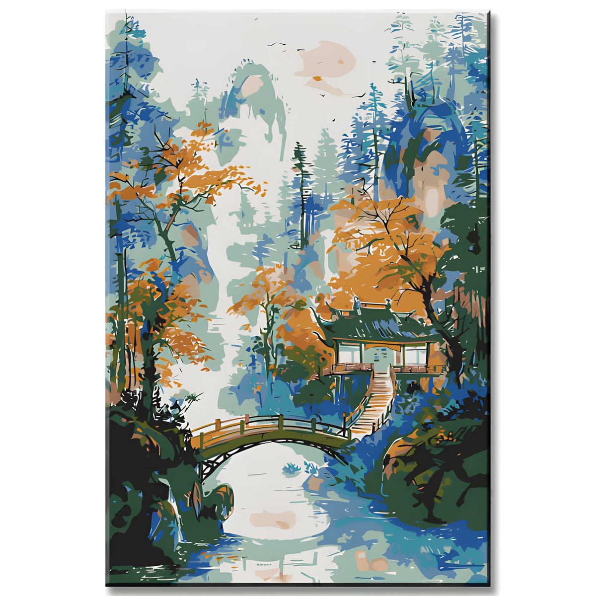 Painting by Numbers Panorama Picturesque Chinese Mountain Landscape with River II