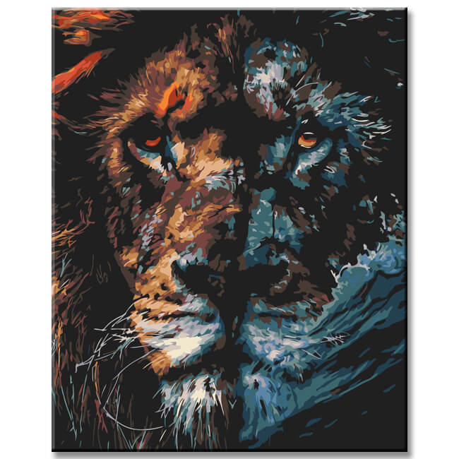 Painting by Numbers Grim Lion Head