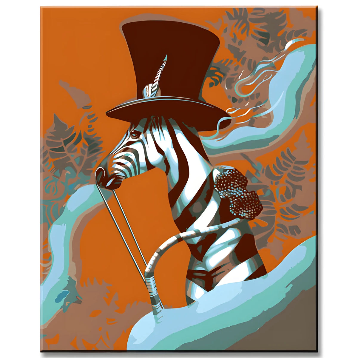 Zebra Wearing a Top Hat - Paint by Numbers