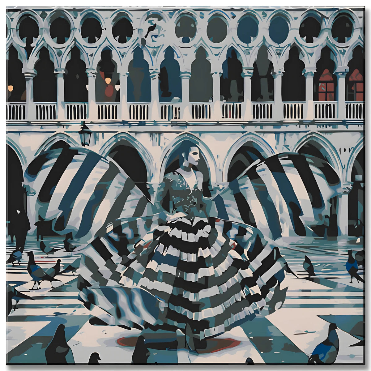 Paint by Numbers Fashion Art in Venice Pigeons II