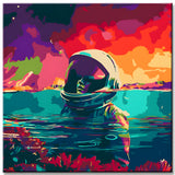 Paint by Numbers Abstract Art Astronaut Underwater