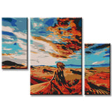 Paint by Numbers Mountain Desert Painting - 3-Panel