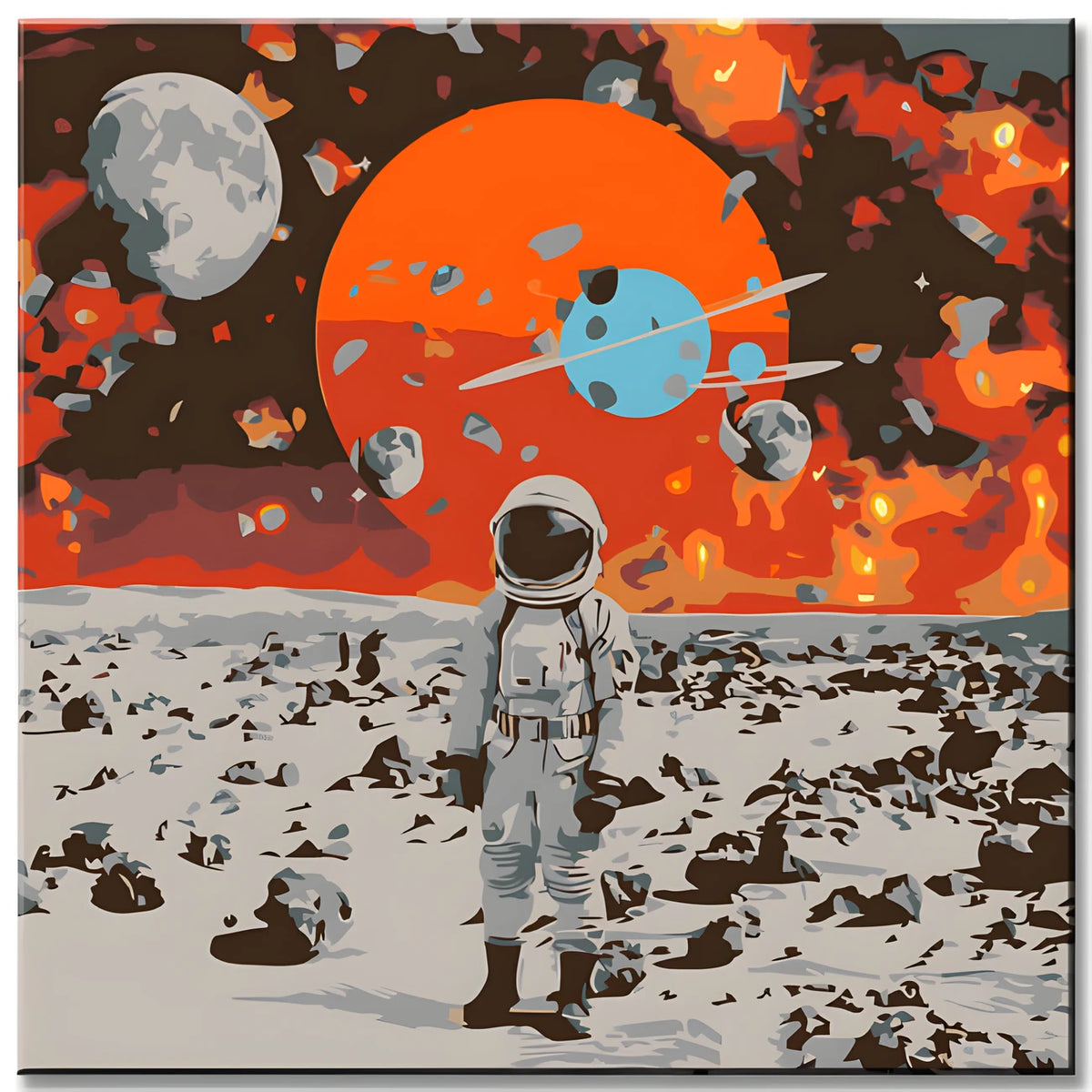 Painting by Numbers Abstract Man on The Moon