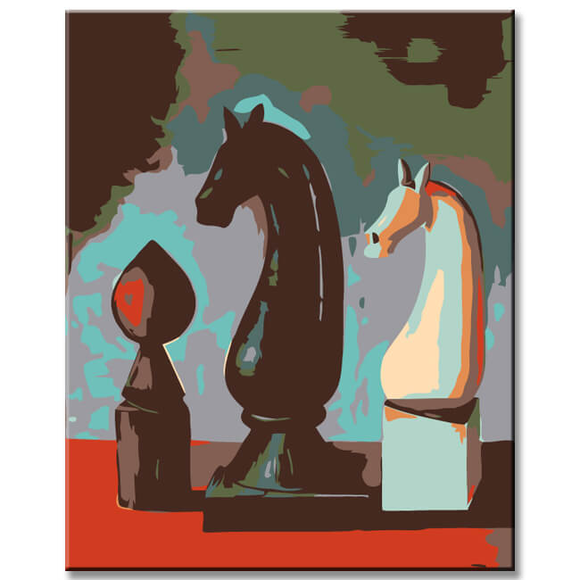 Painting by Numbers Abstract Black Horse II