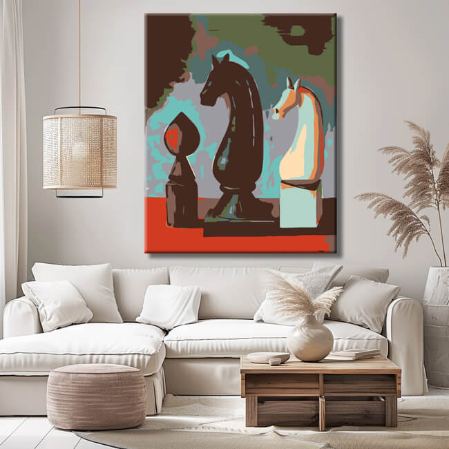 Painting by Numbers Abstract Black Horse II