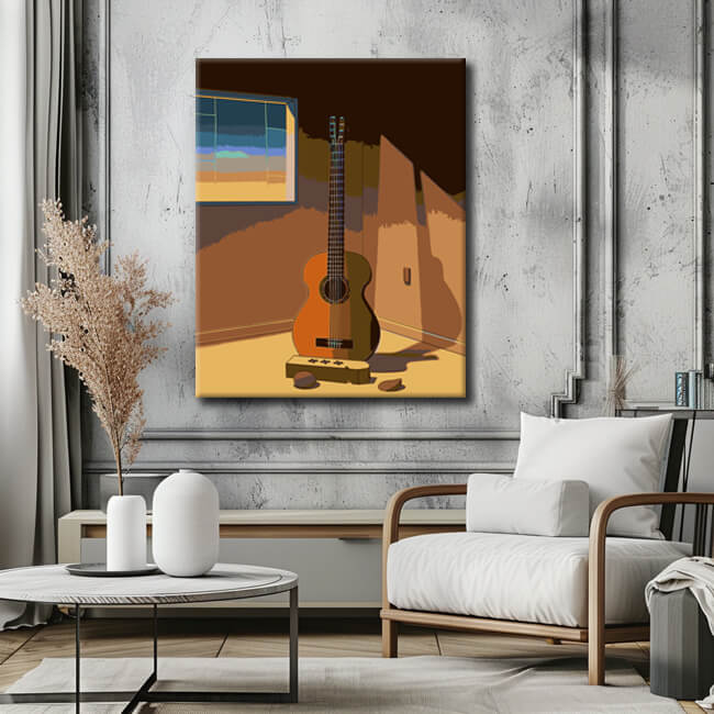 Painting by Numbers Violao Na Parede - Guitar on the Wall I