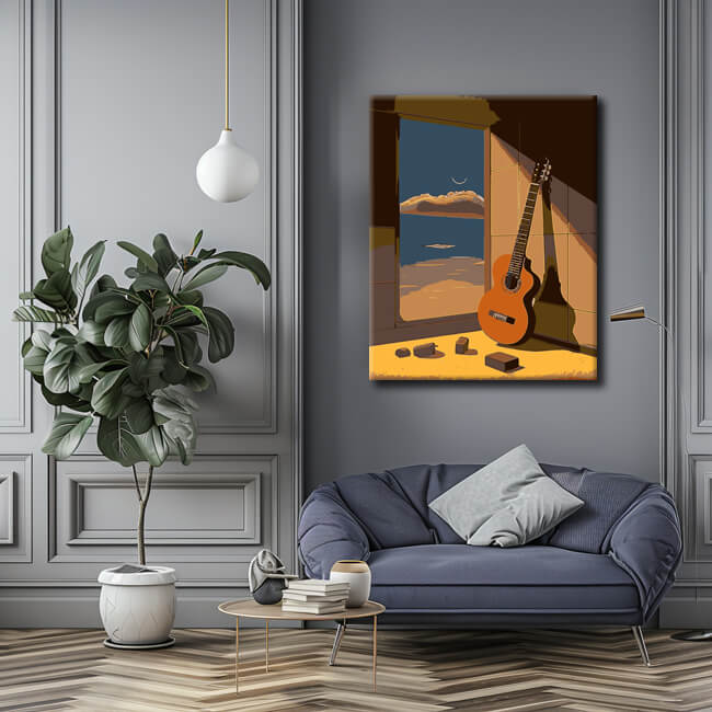 Painting by Numbers Violao Na Parede - Guitar on the Wall II