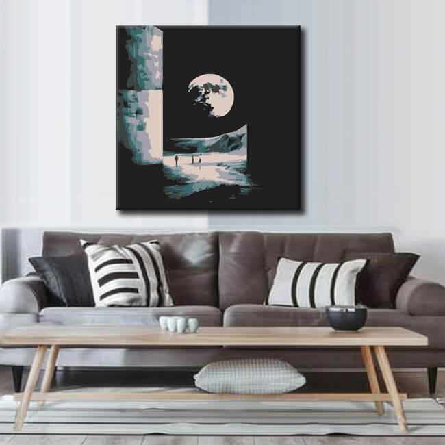 Painting by Numbers Abstract Moon Shape