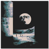 Painting by Numbers Abstract Moon Shape