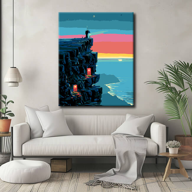 Painting by Numbers Modern Art Coastal Rocks