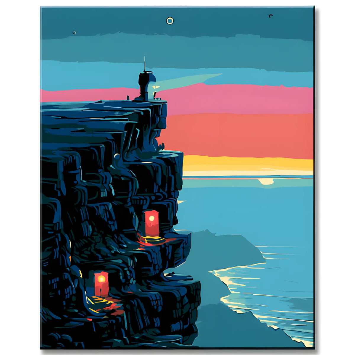 Painting by Numbers Modern Art Coastal Rocks