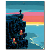 Painting by Numbers Modern Art Coastal Rocks