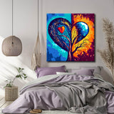 Painting by numbers heart soul symbol of yin and yang energies