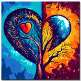 Painting by Numbers Heart Soul Symbol of Yin and Yang Energies